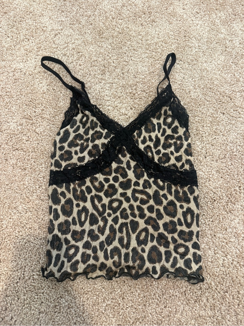 Urban outfitters leopard print lace tank top